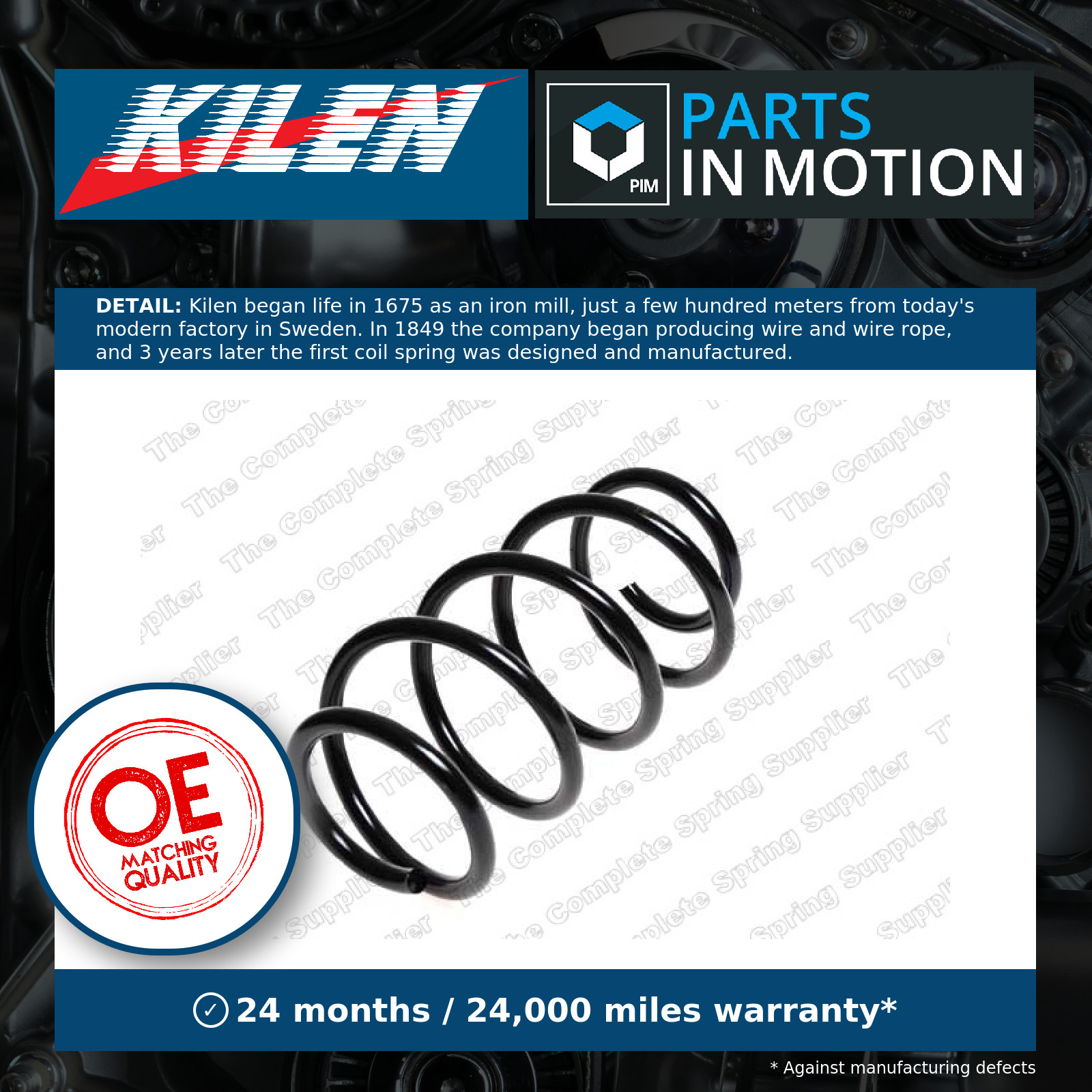 Coil Spring Front 20078 Kilen Suspension 9118405 312871 Top Quality Guaranteed