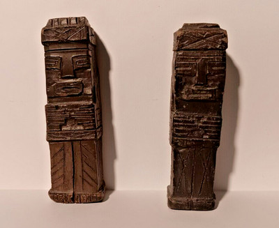 Handcarved Clay South American figurines Peru Bolivia Traditional art