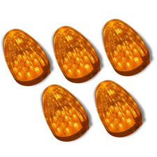 5x 17 Led Amberclear Lens Torpedo Cab Marker Roof Running Top Lights Chrome 12v 5x 17 Led Amberclear Lens Torpedo Cab Marker Roof Running Top Lights Chrome 12v