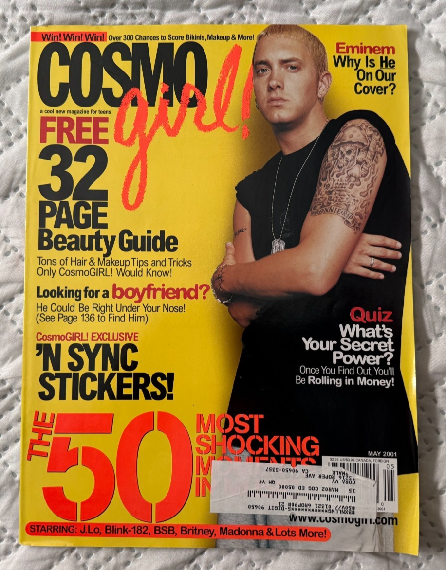 女性情報誌 COSMOgirl! Magazine 4 2020 Vintage Cosmo Girl Magazine May 2001, Eminem, 'N SYNC Stickers