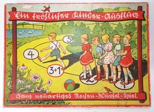 Ein fr&ouml;hlicher Kinderausflug Scholz Mainz 1930 er W&uuml;rfelspiel Brettspiel