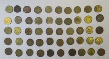 Sammlung DDR M&uuml;nzen 50 x 20 Pfennig Messing (142697)