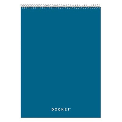  Docket Wire-Bound Writing Pad, Blue Heavy-Duty Cover, Extra 8-1/2'' x 11-3/4''