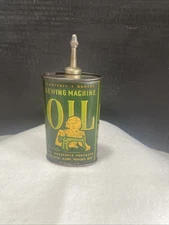Vintage Lead Top Sewing Machine Oil Can Handy Oiler "Splendid For" 3oz Empty