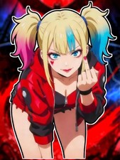 Adult Anime Waifu DC Harley Quinn 6" Vinyl Sticker