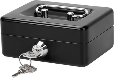 Jssmst X-Small Cash Box with Lock - Money Saving Box for Cash Coins, Small Lock