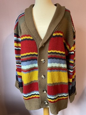 OC Order Plus Brown Striped V-Neck Sweater Size XL New