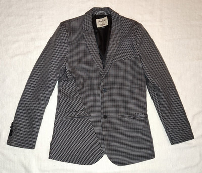 HANDSOME Volcom Stone Suit Cotton Poly Plaid Blazer Sport Coat Small S WOW!