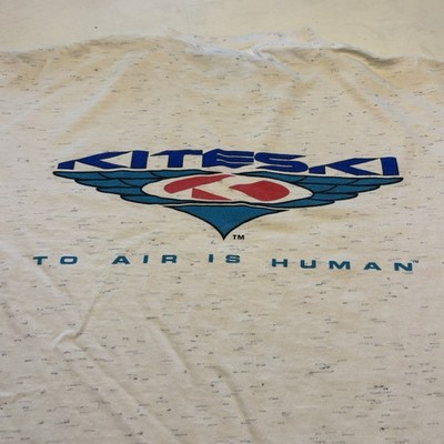 Vintage kite ski T-shirt size large speckled white and Gray kite boarding