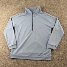 PrettyGarden Sweatshirt Womens Small Blue Knit 1/4 Zip Mock Neck Pullover Top