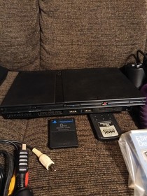 Sony PlayStation 2 Slim SCPH-70012 Bundle Tested & Serviced READ🔥
