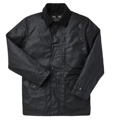 Filson Cover Cloth Mile Marker Coat Black Waxed Cotton Rain Jacket XXL 2XL NWT