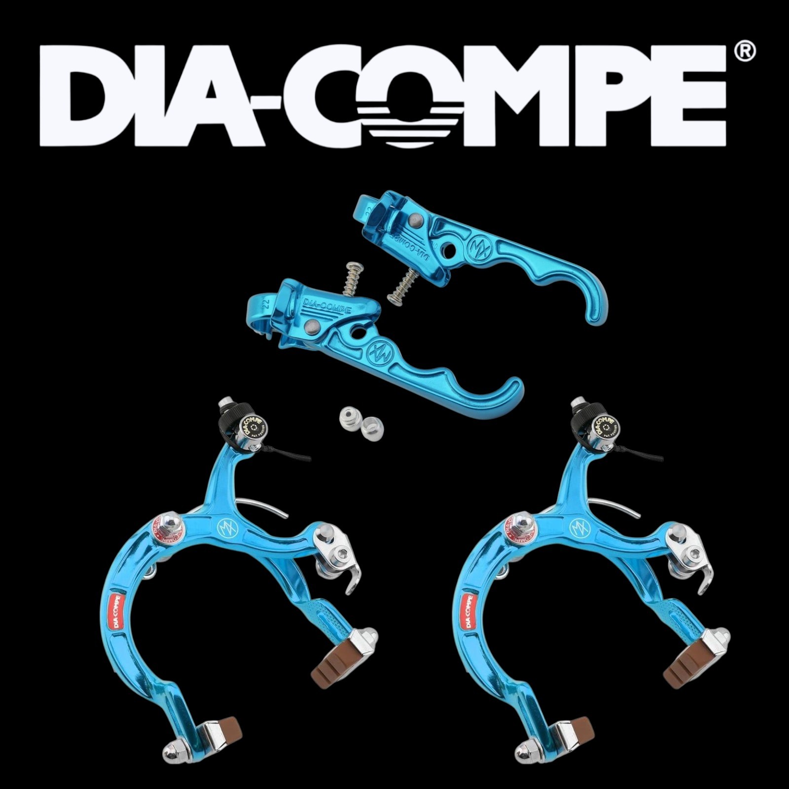 DIA COMP MX CANTI BMX BRAKE KIT BLUE