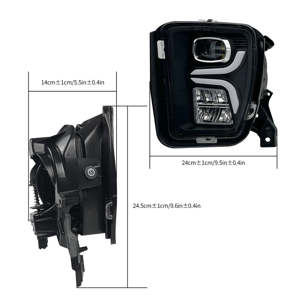 Luces antiniebla LED DRL luces de parachoques para Dodge Ram 1500 2013 2014 2015 2016 2017 2018 Foto 4 de 4