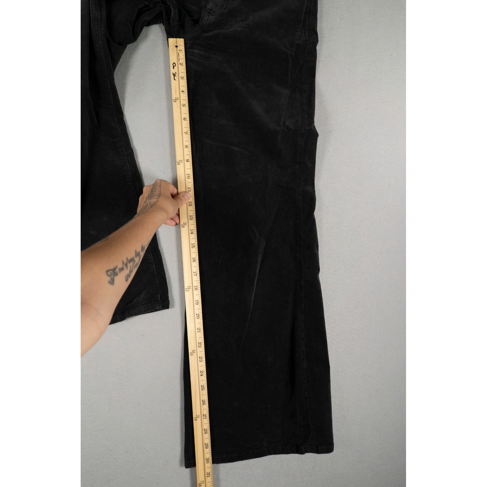 Dear John Fiona Wide Leg Corduroy Pants Black High Rise Stretch Trousers 26 image 7