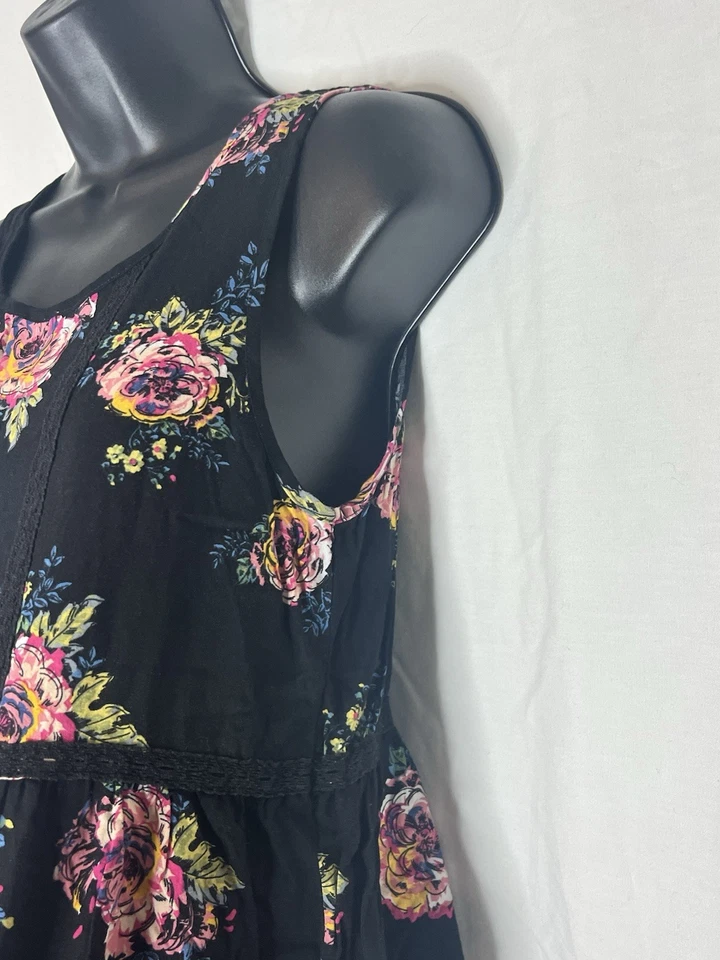 Vestido sin mangas Mudd negro y floral para niñas talla 16 Foto 4 de 4