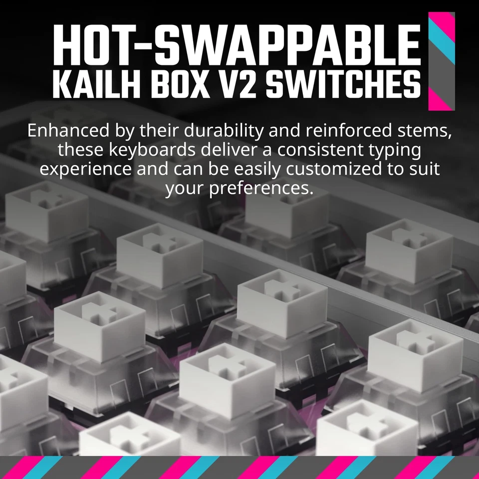 MK770 Wireless Mechanical RGB Gaming Keyboard, Kailh Box V2 Soft Click White ... - Image 3 of 4