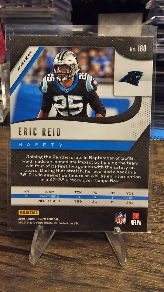 2019 Panini Prizm Eric Reid White Sparkle Prizm SSP Panthers #180 RARE! 🔥🔥🔥 - Image 2 of 2