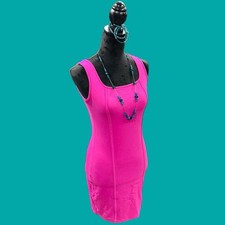 NYE Fairy Festival 90s Retro Club Party Wild Fable Hot Pink Bodycon Dress M NEW
