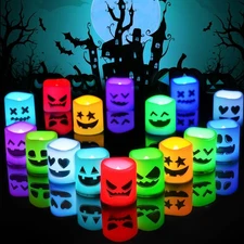 Homemory 24-Pack Color Changing LED Flameless Tea Lights, 200+hr Battery