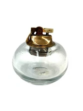 Vintage Clear Orb Glass Bulb Table Lighter Art Deco Used Untested Refillable