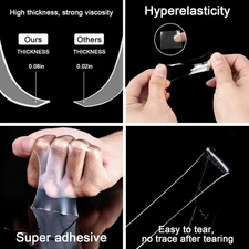 Adhesive Strong Mounting Alien Washable Two Sided Tape Locks Anything Reusable