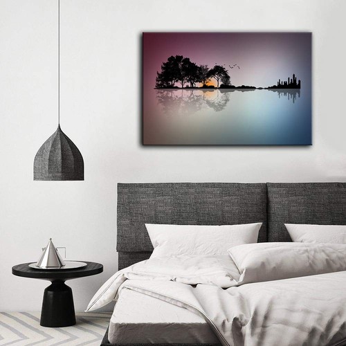 Modern Blue White Music Abstract Guitar Tree Canvas Paintings Guitar Wall Art... - Picture 4 of 7