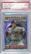 1993 Topps Finest Baseball's Finest Refractor Charles Nagy #58 PSA 9 MINT 04b0