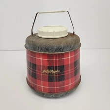 Vintage Plaid J.C. Higgins Metal Cooler ( Sears, Roebuck )