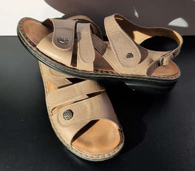 Finn Comfort Germany Gomera Tan Taupe Sandals Adjustable Straps Women's 42