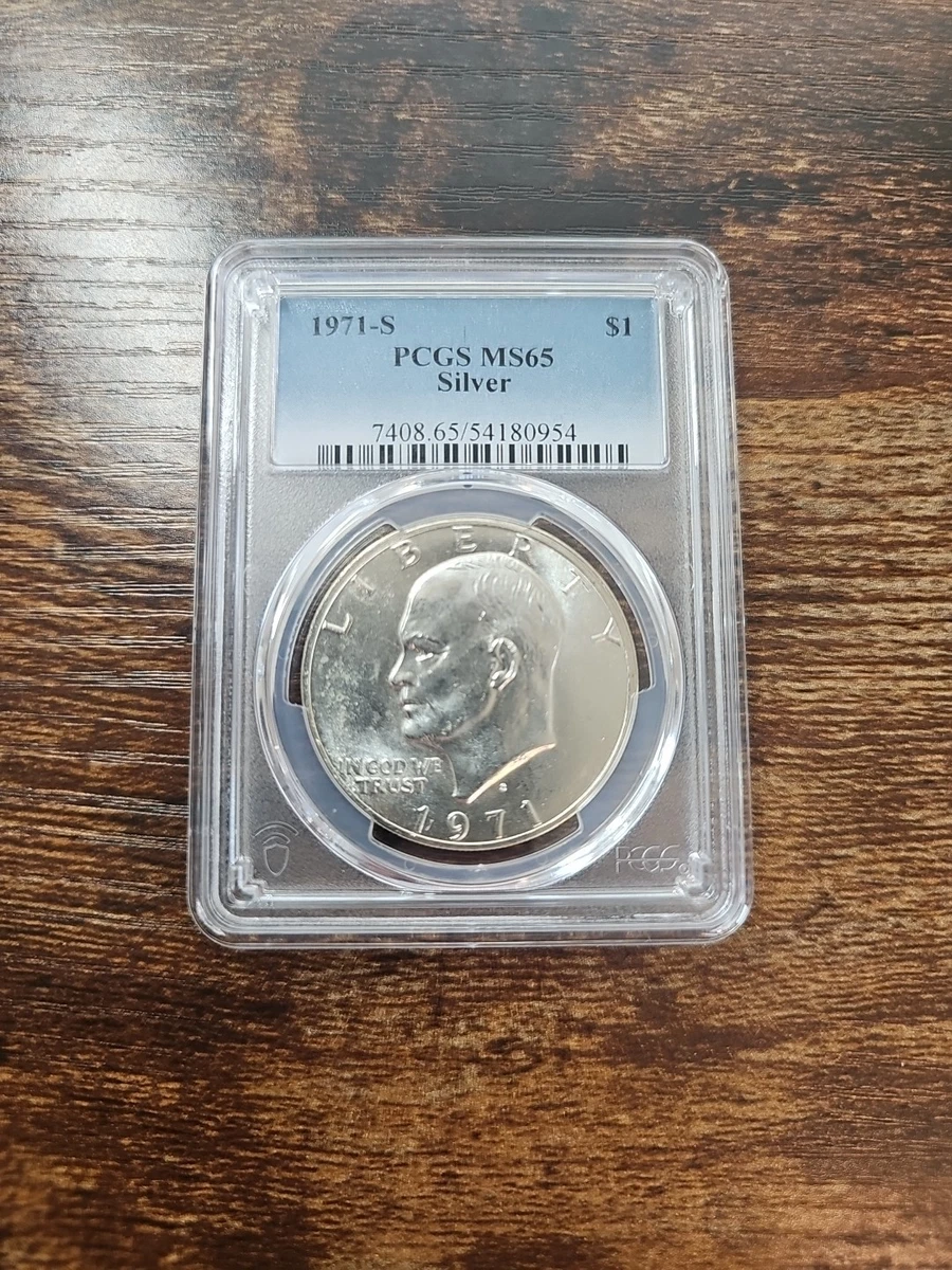 Silver MS 65 Graded 1971 Eisenhower Dollars (1971-1978) for sale