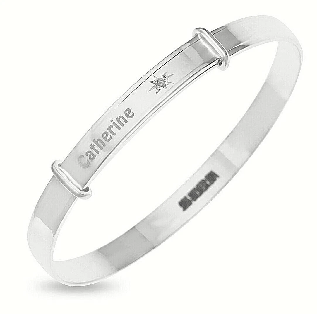 Personalised sterling deals silver bangle