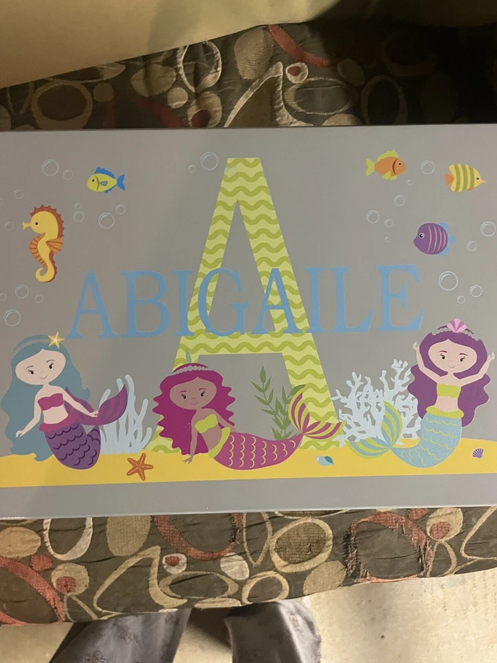 Wooden Mermaid Abigaile Personalized￼ Step Stool - Image 2 of 4