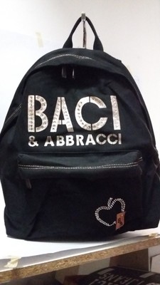 BACI \u0026 ABBRACCI ZAINO AMERICANO NERO CON SCRITTA BRONZO | eBay