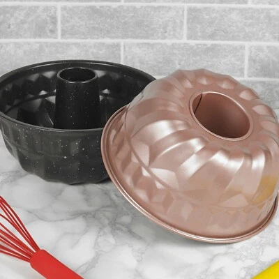 URBNLIVING 23cm Round Fluted Non Stick Cake Pan Baking Tray Ring Tin Savarin Gugelhupf Styl