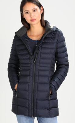 MARC O POLO Womens Navy Blue Taffeta Insulated Hooded Down Jacket UK 14 BNWT