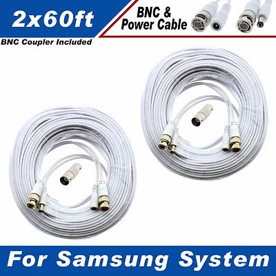 [60ft x 2] Premium Cable for Samsung SDC-9443BC 1080P HD BNC Camera