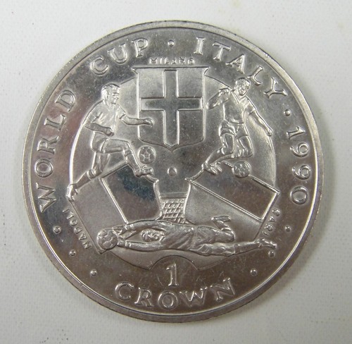 Isle of Man Crown,1990 UNC, Football World Cup Italy 1990 #A