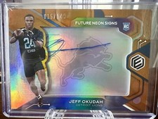 Jeff Okudah 2020 Panini Elements Future Neon Signs Rookie Auto /149 RC Lions