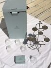 Iob Partylite Festive Centerpiece 5 Glass Votive Holders Box Of Candles Lot