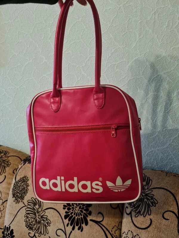 Adidas Originals Womens Bowling Style Bag Pink Handbag Trefoil Logo Retro 90s