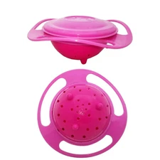 Spill-Resistant Food Bowl For Babies and Toddlers - PINK/PINK Gyro Snack Bowl