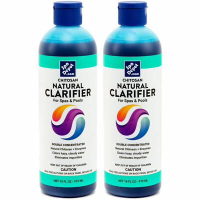Chitosan Natural Hot Tub Spa & Pool Water Clarifier Double Concentrated - 2 Pack