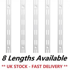 10 x WHITE Twin Slot Shelving System Uprights Support Adjustable Racking Track