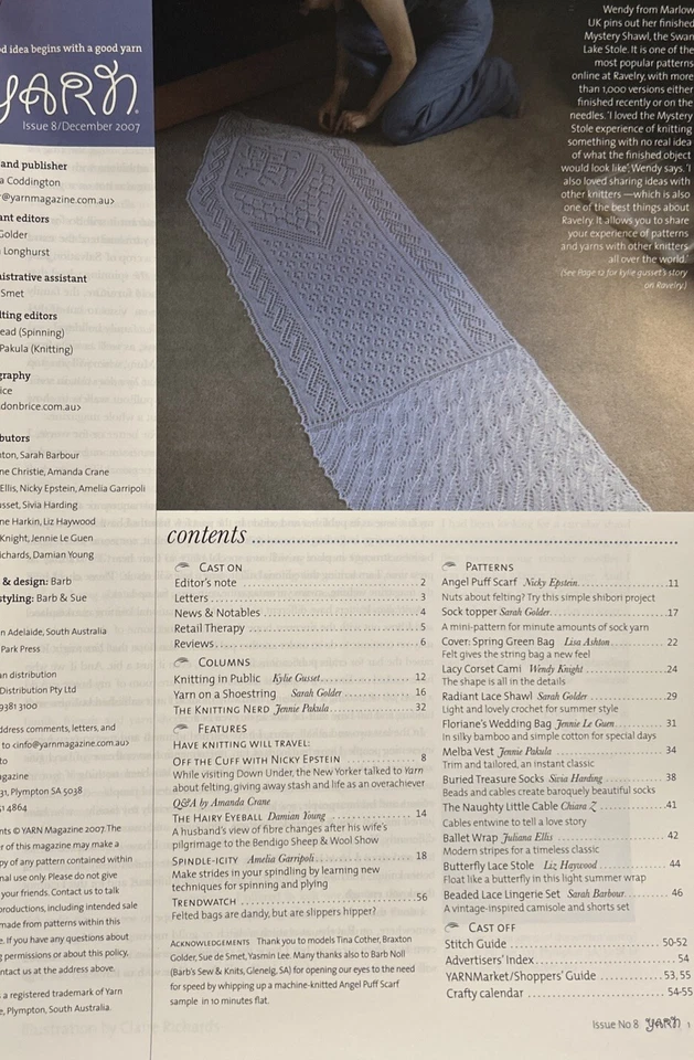 Yarn Australian Knitting Magazine issue 43 2016 Knit Felt Crochet Weave Spin - Image 3 of 4