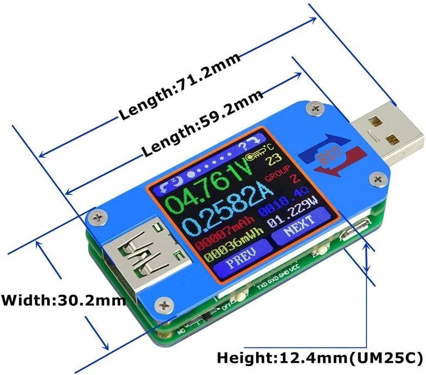 UM25C USB Test Meter Voltage Current Bluetooth Battery Power Charger Multimeter - Image 2 of 4