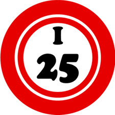 I 25 I25 Bingo Ball - 3 Inch Circle Sticker 3" x 3" - Hobby Number Board Lucky