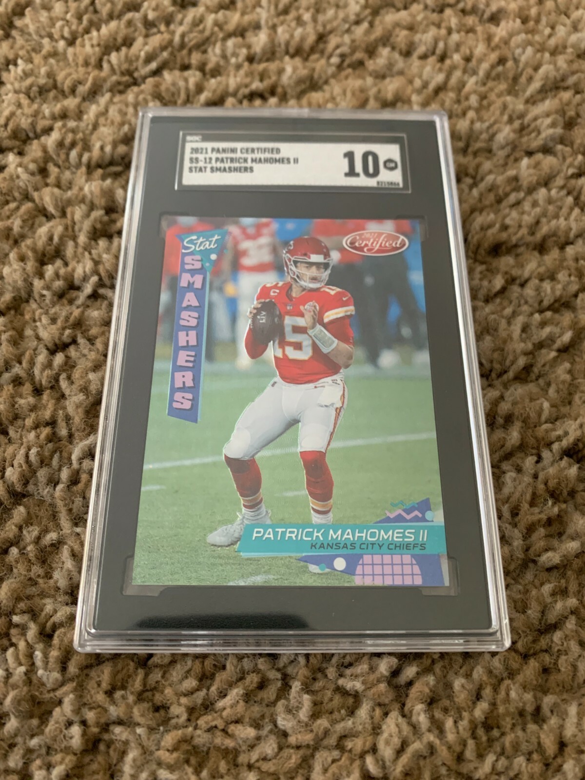 Patrick Mahomes II 2021 Panini Certified STAT SMASHERS SS-12 SP SGC 10 Gem Pop 2