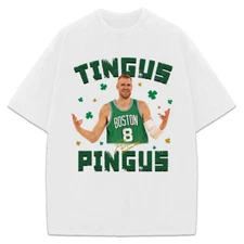 Tingus Pingus Kristap Porzingis T-Shirt Boston Basketball Custom Fan Art Design