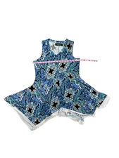 Attitudes by Renee Women's Navy Leopard Hi-Low Mesh Trim Tank M